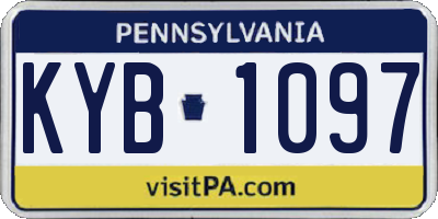 PA license plate KYB1097