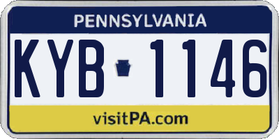 PA license plate KYB1146