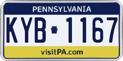 PA license plate KYB1167