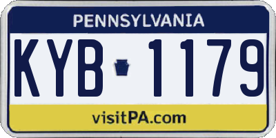 PA license plate KYB1179
