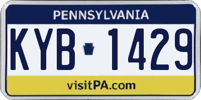 PA license plate KYB1429