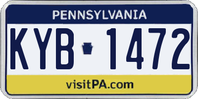 PA license plate KYB1472