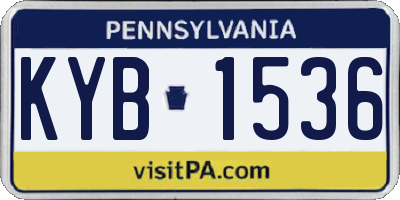 PA license plate KYB1536