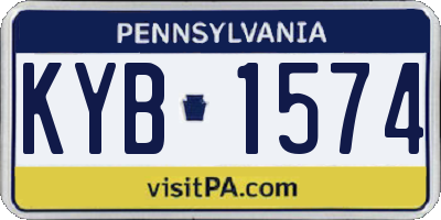 PA license plate KYB1574