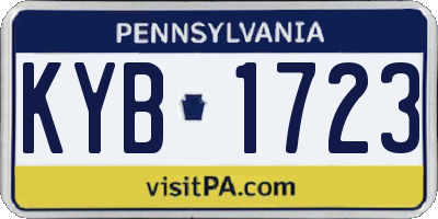 PA license plate KYB1723