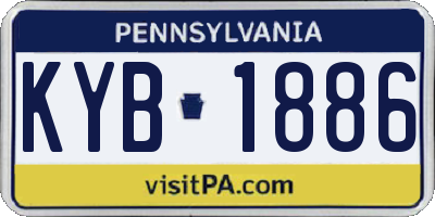 PA license plate KYB1886