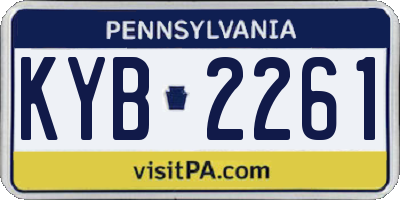 PA license plate KYB2261