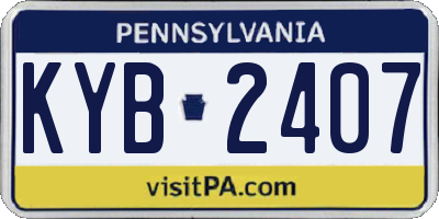 PA license plate KYB2407