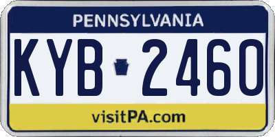 PA license plate KYB2460