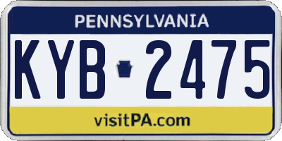 PA license plate KYB2475