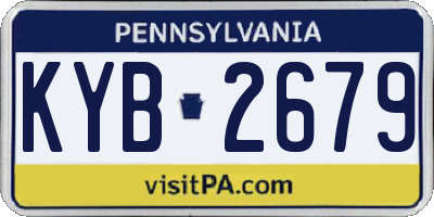 PA license plate KYB2679