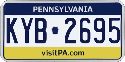 PA license plate KYB2695