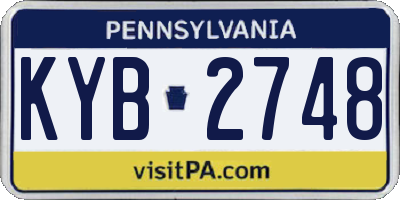 PA license plate KYB2748