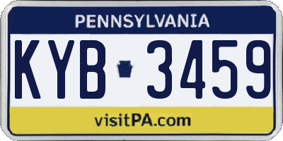 PA license plate KYB3459