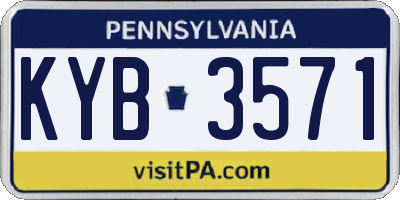 PA license plate KYB3571