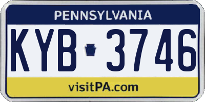 PA license plate KYB3746