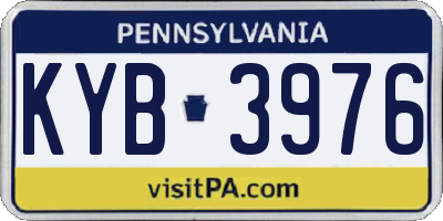 PA license plate KYB3976