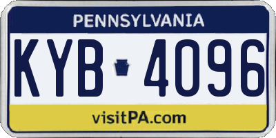 PA license plate KYB4096