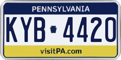 PA license plate KYB4420