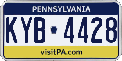 PA license plate KYB4428