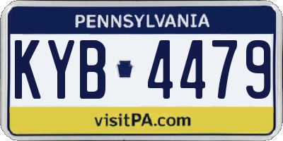 PA license plate KYB4479