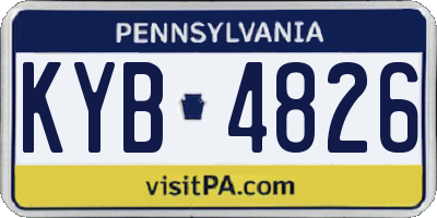PA license plate KYB4826