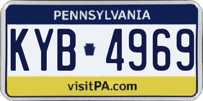 PA license plate KYB4969