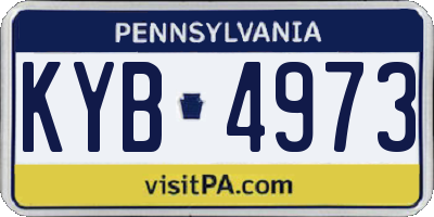 PA license plate KYB4973