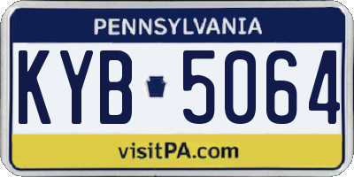 PA license plate KYB5064