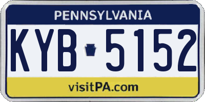 PA license plate KYB5152
