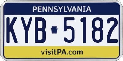 PA license plate KYB5182