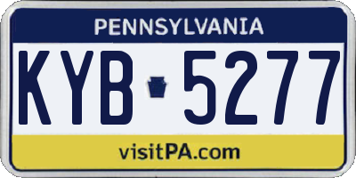 PA license plate KYB5277