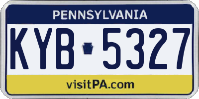 PA license plate KYB5327
