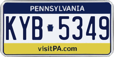 PA license plate KYB5349