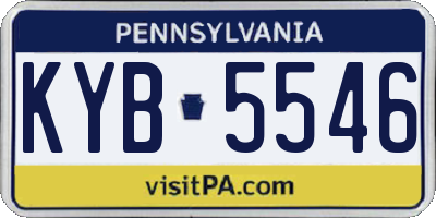 PA license plate KYB5546