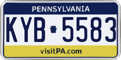 PA license plate KYB5583