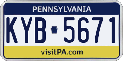 PA license plate KYB5671