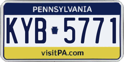 PA license plate KYB5771