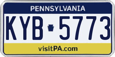 PA license plate KYB5773