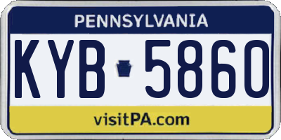 PA license plate KYB5860