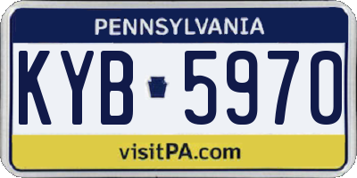 PA license plate KYB5970