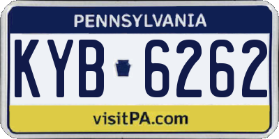 PA license plate KYB6262
