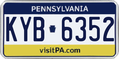 PA license plate KYB6352