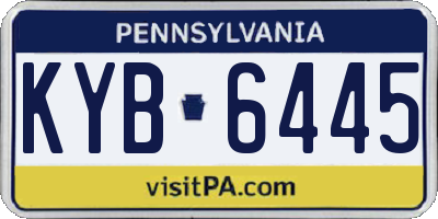 PA license plate KYB6445