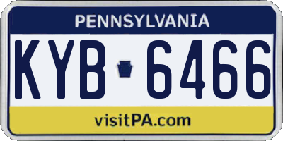PA license plate KYB6466