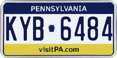 PA license plate KYB6484