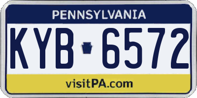 PA license plate KYB6572