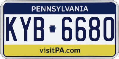 PA license plate KYB6680