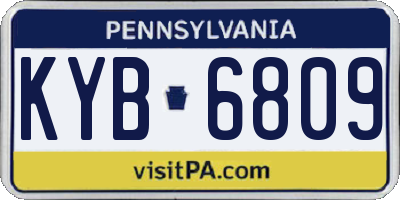 PA license plate KYB6809
