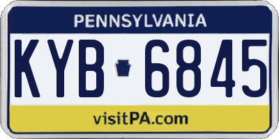 PA license plate KYB6845